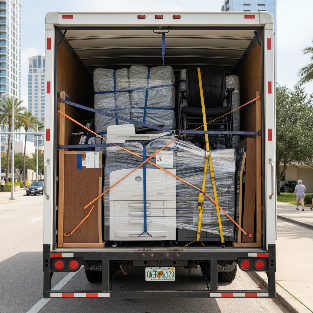 Professionally packed CVE moving truck